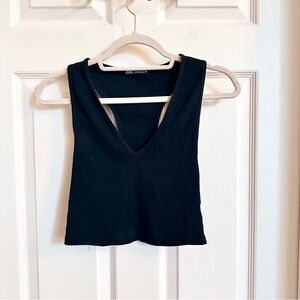 Black Zara crop top